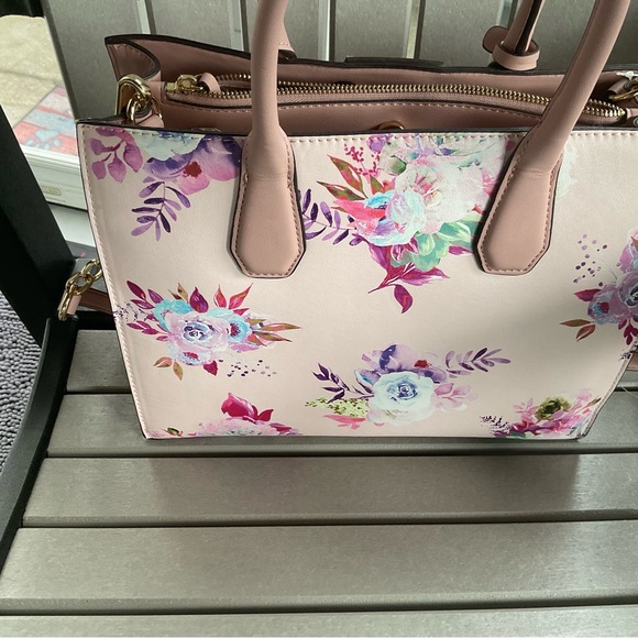 Nine West Pink Floral Satchel - Picture 4 of 7
